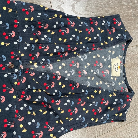 Marine Layer Holli Jumpsuit Wide leg cherry print Size XS navy - Picture 6 of 13